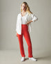 Ponte Zip Flare Pant - Active Red